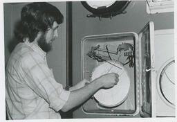 Student working with a circular instrument