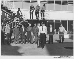 Class of students standing outside VVI, ca. 1970