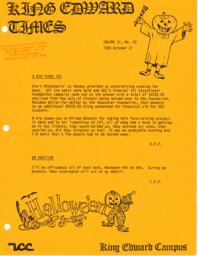 King Edward Times Volume 11, Number 28, October 31, 1985