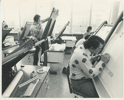 Students in drafting class