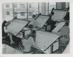 Students at drafting tables
