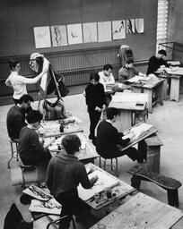 Group of students in painting class
