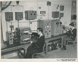 Students with radio equipment, ca. 1966