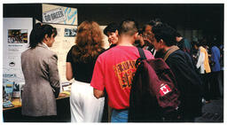 Students at a Go Green exhibit