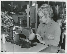 Student at a sewing machine