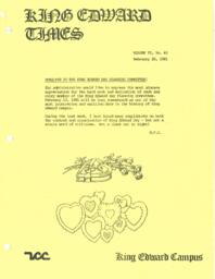 King Edward Times Volume 6, Number 43, February 20, 1981