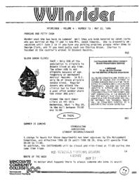 VVInsider Volume 4, Number 13, May 22, 1986