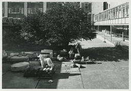 Sculptures in the courtyard