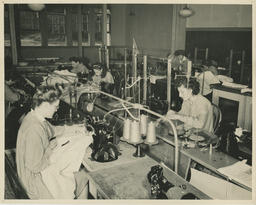 Sewing students in classroom