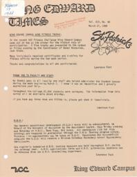 King Edward Times Volume 14, Number 48, March 17, 1988