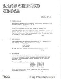 King Edward Times Volume 2, Number 19, December 19, 1975