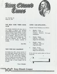 King Edward Times Volume 139, Number 141, March 7, 1991