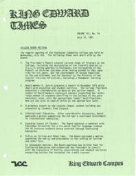 King Edward Times Volume 7, Number 14, July 10, 1981