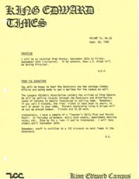 King Edward Times, Volume 9, Number 22, September 22, 1983