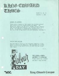 King Edward Times Volume 7, Number 21, September 4, 1981