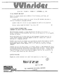 VVInsider Volume 4, Number 27, September 12, 1986