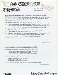 King Edward Times Volume 14, Number 42, February 4, 1988