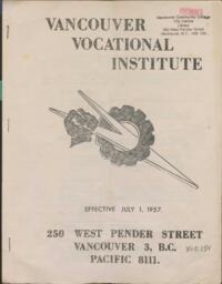 1957 Vancouver Vocational Institute Calendar