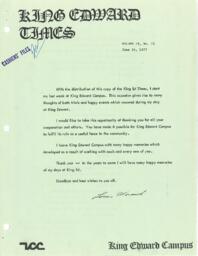 King Edward Times Volume 4, Number 12, June 24, 1977