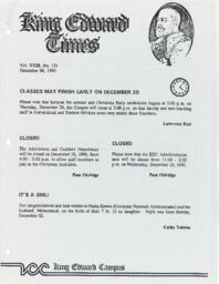 King Edward Times Volume 23, Number 131, December 6, 1990