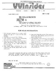 VVInsider Volume 5, Number 9, May 11, 1987