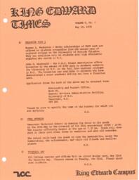 King Edward Times Volume 5, Number 7, May 19, 1978
