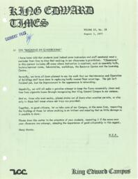 King Edward Times Volume 4, Number 18, August 5, 1977