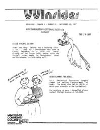VVInsider Volume 5, Number 21, September 24, 1987