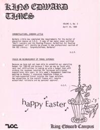 King Edward Times Volume 10, Number 03, April 19, 1984