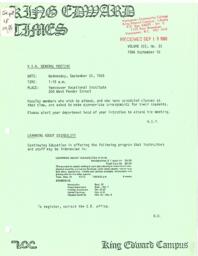King Edward Times Volume 12, Number 25, September 18, 1986