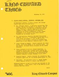 King Edward Times Volume 4, Number 26, September 30, 1977