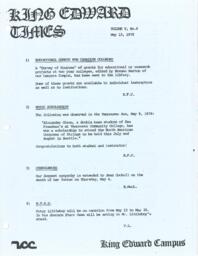 King Edward Times Volume 5, Number 6, May 12, 1978