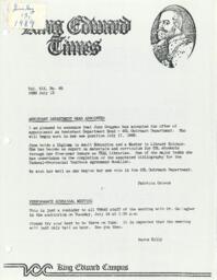 King Edward Times Volume 19, Number 65, July 13, 1989