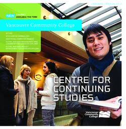 2012 Winter VCC Centre for Continuing Studies Calendar