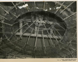Circular mesh ceiling, ca. 1955