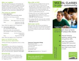 VCC ESL classes in your community