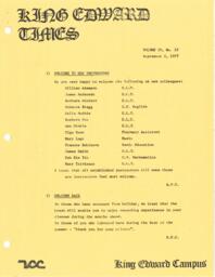 King Edward Times Volume 4, Number 22, September 2, 1977