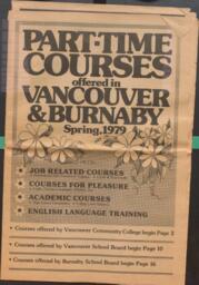 Spring 1979 Part-Time Courses offered in Vancouver & Burnaby