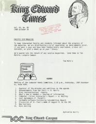 King Edward Times Volume 20, Number 80, October 26, 1989