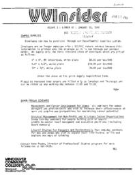 VVInsider Volume 3, Number 2, January 16, 1985