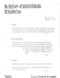 King Edward Times Volume 2, Number 5, September 5, 1975