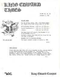 King Edward Times Volume 7, Number 34, December 3, 1981