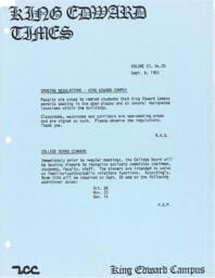 King Edward Times Volume 9, Number 20, September 8, 1983