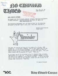 King Edward Times Volume 16, Number 28, October 20, 1988