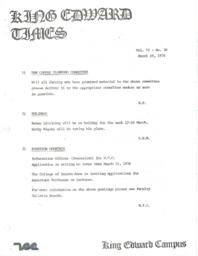 King Edward Times Volume 2, Number 30, March 19, 1976