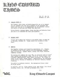 King Edward Times Volume 2, Number 14, November 14, 1975