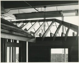 Wooden roofing structure, ca. 1972