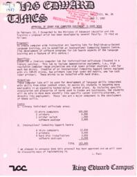 King Edward Times Volume 13, Number 06, May 7, 1987