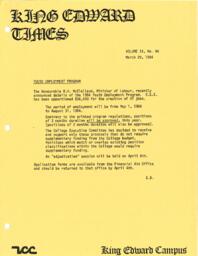 King Edward Times Volume 9, Number 46, March 29, 1984