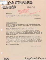 King Edward Times Volume 14, Number 26, October 1, 1987